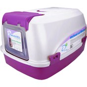 تصویر ظرف خاک مسقف دنیل رنگ بنفش 