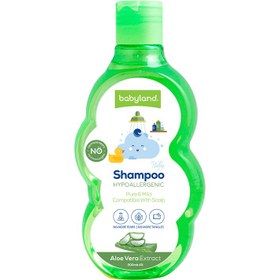 تصویر شامپو نرم کننده بچه حاوی عصاره اسطوخودوس بیبی لند 200 میل Babyland Hypoallergenic Lavender Extract Shampoo 200 Ml