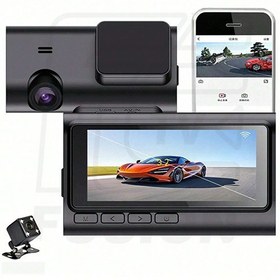 تصویر دوربین ثبت وقایع خودرو 2 لنز مدل A6 - wifi Car event recording camera 2 lens model A6 - wifi