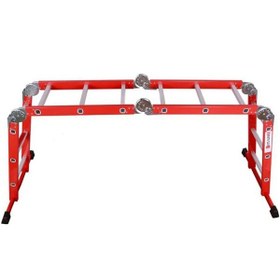 تصویر نردبان 4 حالته 6 متری مفصلی 