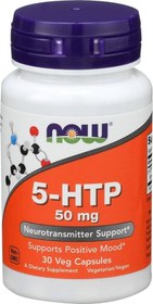 تصویر قرص سروتونین 50 میلی گرم 5-HTP برند NOW 