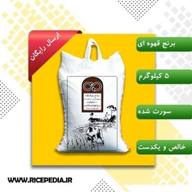 تصویر برنج قهوه ای هاشمی سبوسدار حاج عباداله 5 کیلویی 