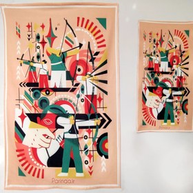 تصویر حوله ورزشی طرح تیرو کمان 