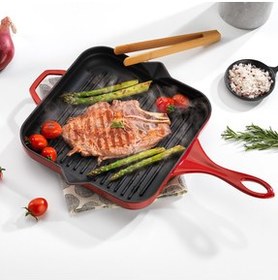 تصویر تابه GUSS CHEF CASTING GRILL PAN 28X28 CM 1 PIECE RED Schafer 