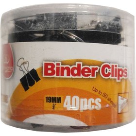 تصویر گیره دوبل سایز 19 بسته 40عددی Binder Clips size 19 pack of 40