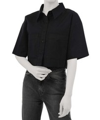 تصویر شومیز زنانه کراپ مشکی آر ان اس RNS کد 11272332 