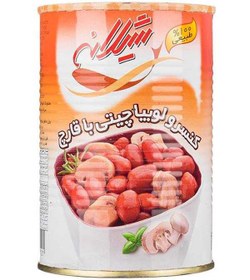 تصویر کنسرو لوبیا چیتی با قارچ 425 گرمی شیلانه 