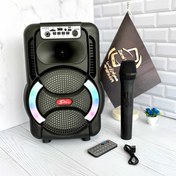 تصویر اسپیکر بلوتوثی قابل حمل Sing-e مدل ZQS8166W سایز ۸ اینچ با میکروفون بی‌سیم و رقص نور 
