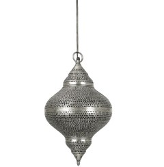 تصویر لوستر طرح مراکشی دست‌ساز فلزی آلومینیوم و نیکل 