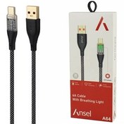 تصویر کابل تایپ سی فست شارژ 6 آمپر انسل A64 طول 1 متر 