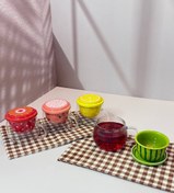 تصویر لیوان دمنوش در سرامیک طرح میوه 