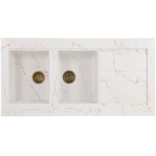 تصویر سینک ظرفشویی گرانیتی لوتوس سایز ۱۲۰در ۶۰ روکار با ۲ لگن 