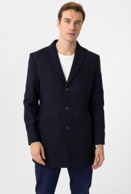 تصویر پالتو مردانه آبی سرمه ای سوواری | KB2010100279 اورجینال 