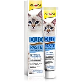 تصویر خمیر مولتی ویتامین گربه با طعم ماهی برند جیم کت GimCat duo paste multi vitamin 