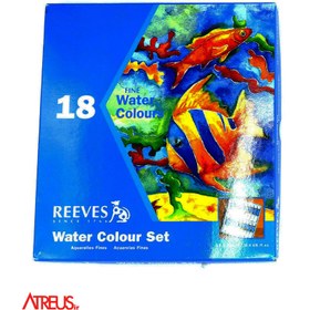 تصویر آبرنگ تیوپی ریوز 18 رنگ ا Reeves 18 color Watercolours Reeves 18 color Watercolours