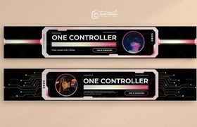 تصویر دانلود قالب PSD کاور گیمینگ کانال یوتیوب Gaming Cover 