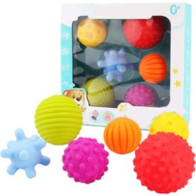 تصویر بسته ۶ عددی توپ حسی لمسی برند general Pack Of 6 Tactile Sensory Ball Toys