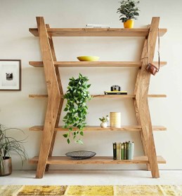 تصویر کتابخانه چوبی a121 