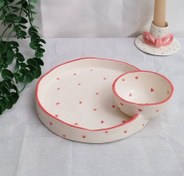 تصویر ظرف مزه خوری سرامیکی مدل قلبی 