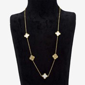 تصویر گردنبند زنانه ونکلیف استیل صدفی براق Necklace Vancleef 