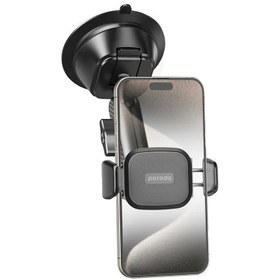 تصویر پایه نگهدارنده موبایل پرودو مدل PD-CSCPM-BK Porodo Cradle Suction Cup Non-Gel Pad phone Mount