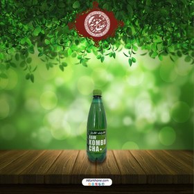 تصویر نوشیدنی گازدار طبیعی کامبوجا سیب سبز 