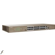 تصویر سوئیچ 24 پورت PoE تندا TEF1126P-24-250W Tenda TEF1126P-24-250W 24 Port Fast Ethernet PoE Switch