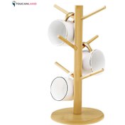 تصویر استند لیوان آویز بامبو Bamboo Hanging Cup Stand