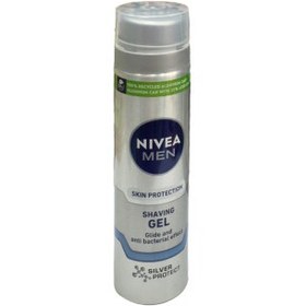 تصویر ژل اصلاح مردانه نیوا مدل skin protection آنتی باکتریال 200 میلی NIVEA MEN skin protection shaving gel glide and antibacterial effect 