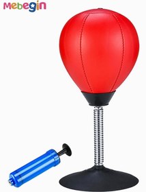 تصویر کیسه بوکس رومیزی با پایه قابل تنظیم برای بزرگسالان و کودکان برند mebegin Desktop Punching Bag toys with Adjustable Height Stand for Adults & Kids