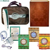 تصویر قلم قرآنی بصیر 32 گیگ BSR420 با قرآن بدون ترجمه عثمان طه (15 سطری) | بسته حفظ کیف برزنتی 