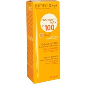 تصویر کرم ضد آفتاب رنگی  بایودرما مکس مناسب پوست حساس SPF100 ( اصلی ) Bioderma sunscreen Photoderm Max Tinted Cream for sensitive skin SPF100 40ml