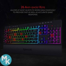 تصویر کیبورد گیمینگ ردراگون مدل K512 Shiva 