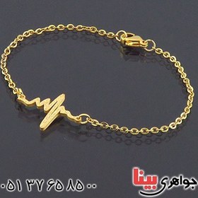 تصویر دستبند زنانه طرح ضربان روکش آب طلا _کد:۱۴۵۳۴ 
