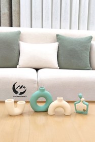 تصویر ست دکوری ۴تکه دلبر - طوسی / مات 