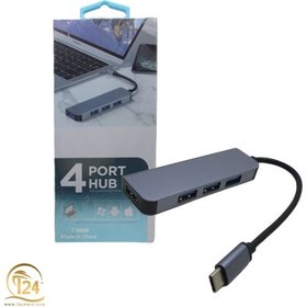 تصویر هاب 4 پورت Type-C USB3 پی نت T-3606 p-net-t-3606