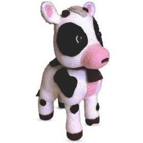 تصویر عروسک بافتنی یاس طرح گاو مزرعه 