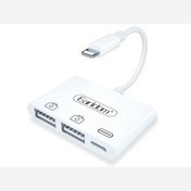 تصویر مبدل لایتنینگ به لایتنینگ و دو درگاه OTG ارلدام Earldom OT44 Lightning 