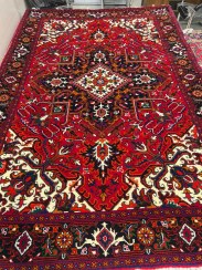 تصویر فرش دستباف جفت شش متری هریس (نقشه لچک ترنج لاکی) 