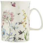 تصویر ماگ سرامیکی سفید گلدار Vintage 