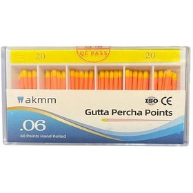 تصویر گوتا پرکا 20- 6 درصد آکام Gutta Percha Points AKMM 