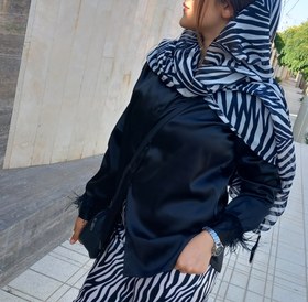 تصویر شومیز ساتن مشکی 