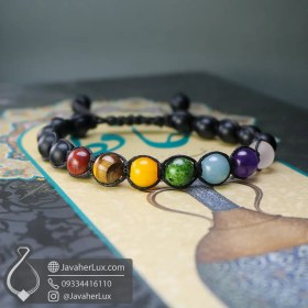 تصویر دستبند هفت سنگ چاکرا بافت مدل درمانبخش 7 Chakra Bracelet _ کد : 400932 