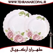 تصویر سرویس غذاخوری 25 پارچه آرکوپال (۶ نفره) دوریس صورتی iropal 25 Pcs