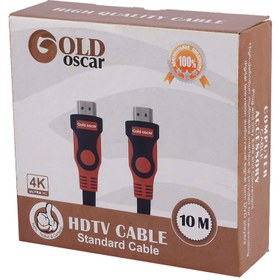 تصویر کابل Gold Oscar HDMI V2.0 4K 10m کد 1 Gold Oscar HDMI V2.0 4K 10m Cable