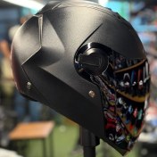 تصویر کلاه کاسکت فول فیس استیل برد مدل SBA-2 رنگ مشکی مات 