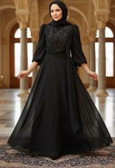 تصویر لباس Neva Style مجلسی منجوق دوزی حجاب 52021S اورجینال 