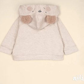 تصویر سویشرت نوزاد نیلی طرح فندق رنگ کرم سایز ۳ تا ۶ ماه 