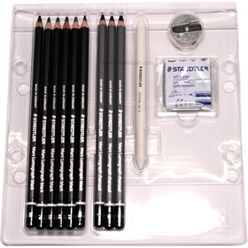 تصویر مداد طراحی استدلر لوموگراف مدل Charcoal Set 