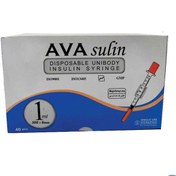 تصویر سرنگ انسولین آوا 1 میلی لیتر مدل یکپارچه insulin syringe